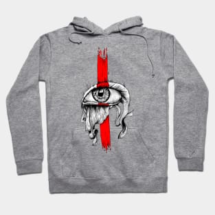 Red inked Eye Simple Hoodie